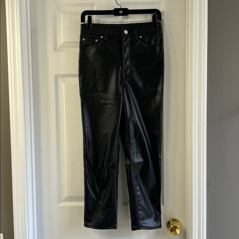 NWOT H&M Black Faux Leather Pants 
Brand New